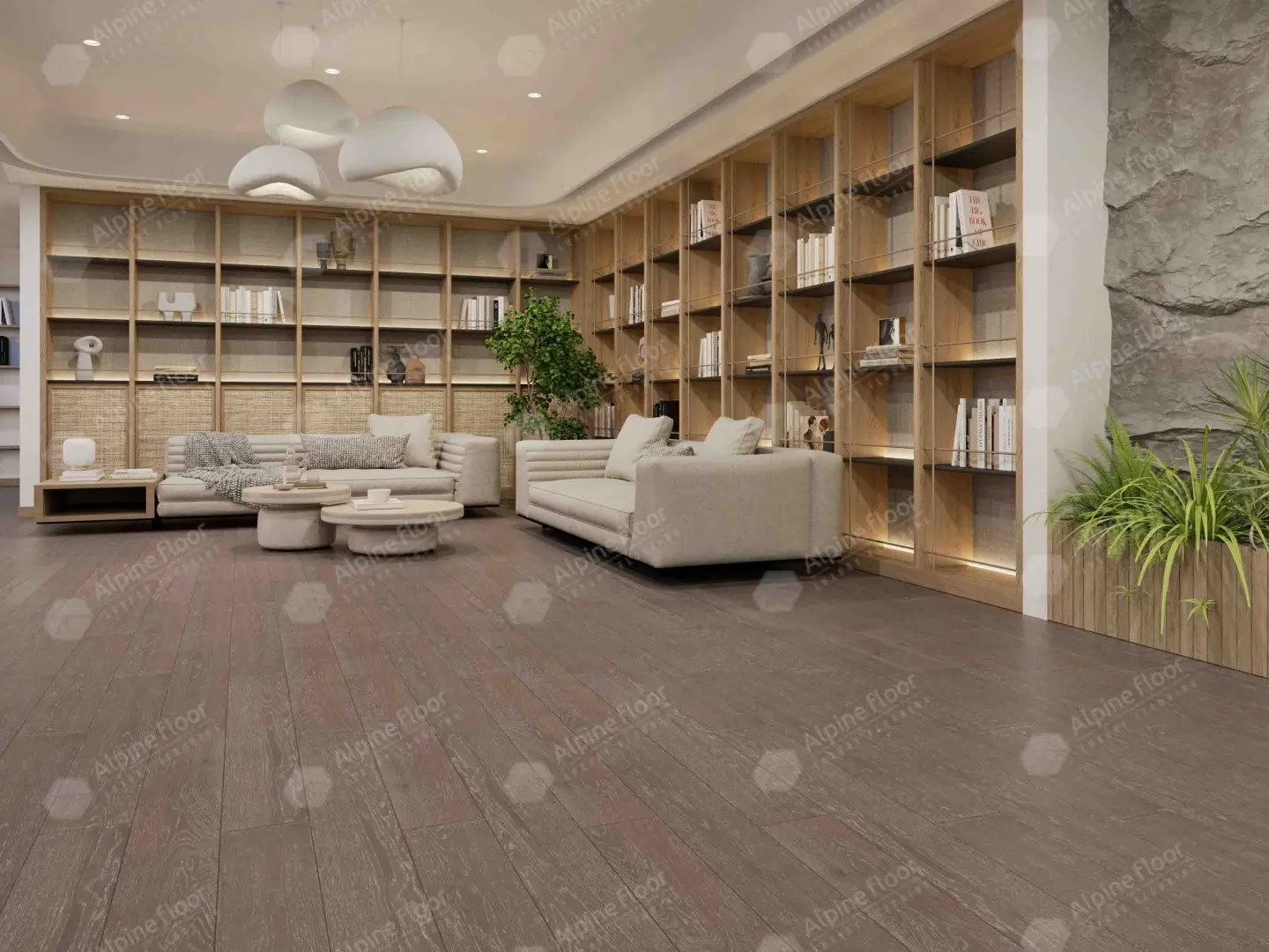 Инженерная доска Alpine Floor Villa Дуб Грей Стори EW201-15 400-1200×165×12 фото в интерьере